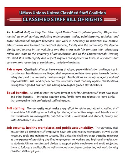 Classified staff Bill of Rights