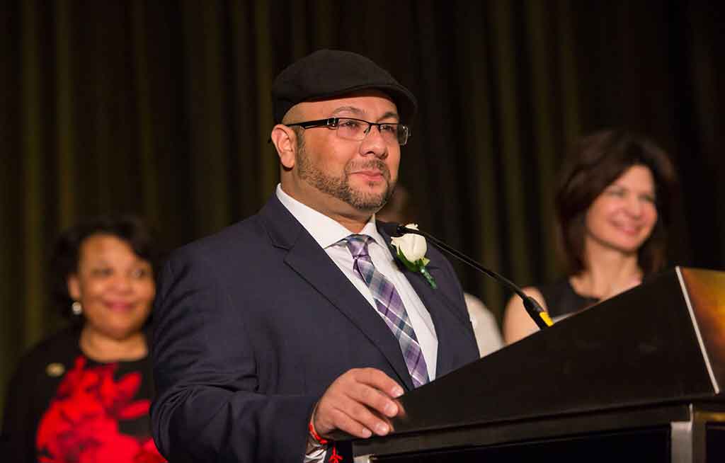 Saul Ramos spoke to fellow ESPs from around the nation as he accepted the National ESP of the Year award.