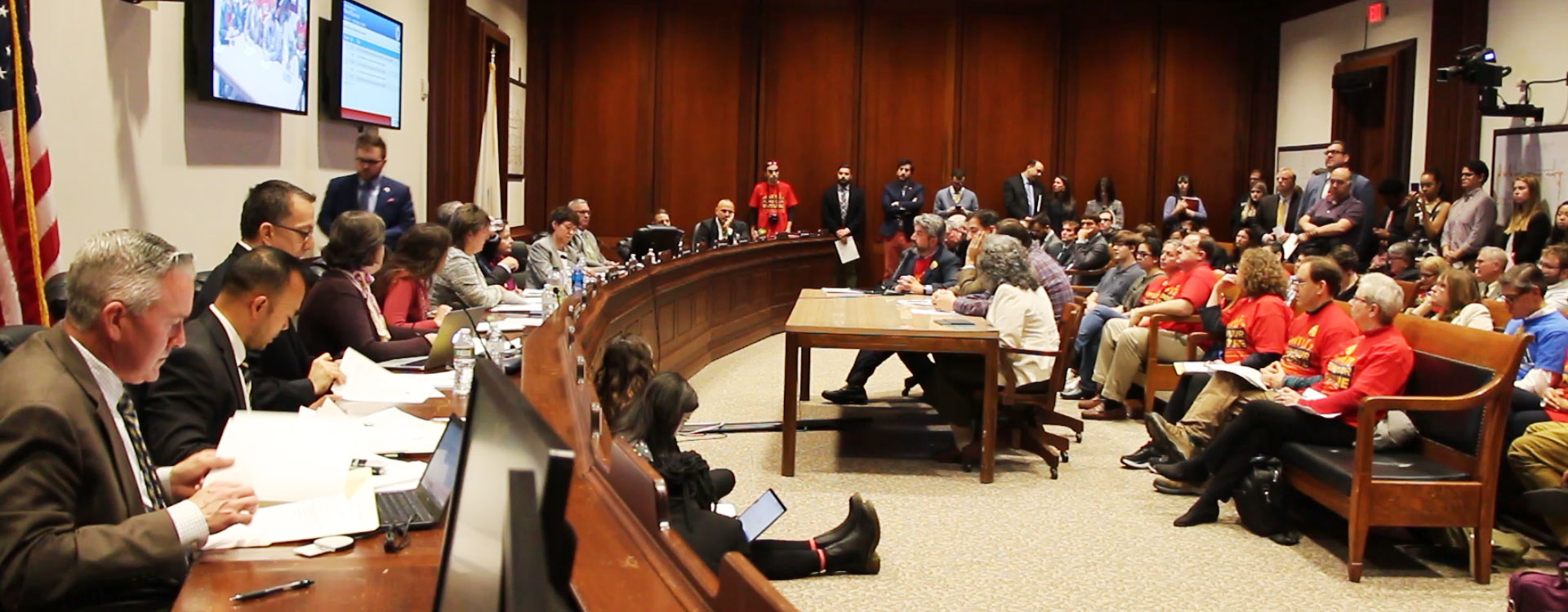 MTA Vice President Max Page and President Merrie Najimy were on a panel that testified in support of the <em>Cherish Act</em>